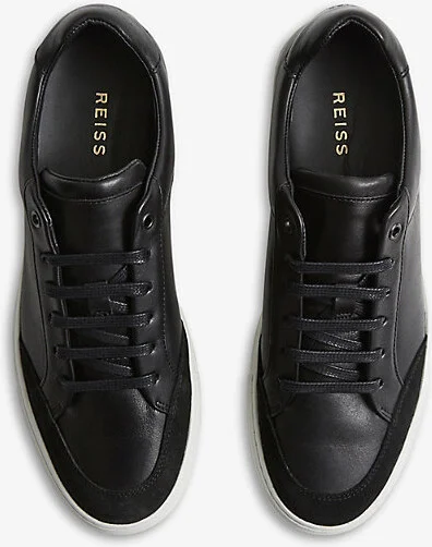 Mens Black Ashley Low-Top Leather Trainers Eur 45 / 11 Uk Men - Image 2