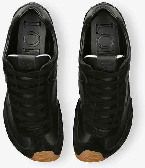 Mens Black Ballet Runner 2.0 Leather Low-Top Trainers Eur 46 / 12 Uk Men - Image 2