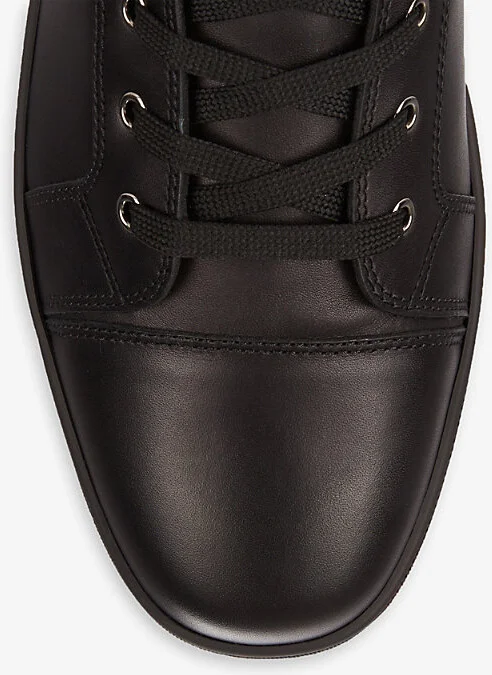 Mens Black/Blac Louis Leather High-Top Trainers Eur 44 / 10 Uk Men - Image 2