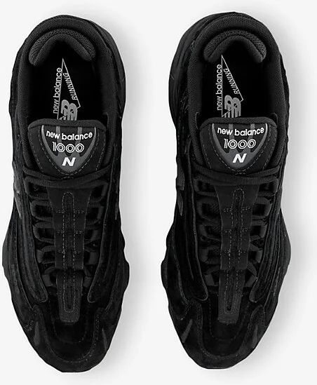 Mens Black Black 1000 Suede and Mesh Low-Top Trainers 5.5 - Image 2
