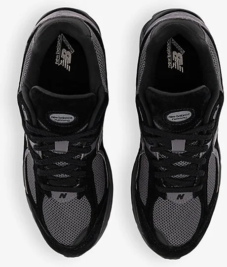 Mens Black Black 2002 Suede and Mesh Low-Top Trainers 11.5 - Image 2