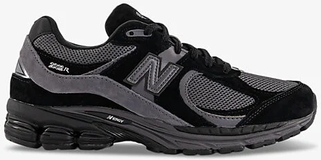 Mens Black Black 2002 Suede and Mesh Low-Top Trainers 11.5