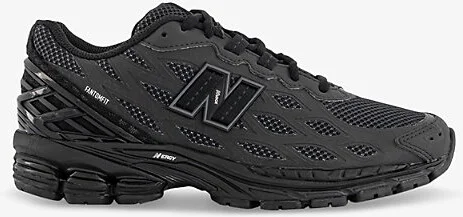 Mens Black Black Black 1906 Brand-Patch Leather and Mesh Low-Top Trainers 9
