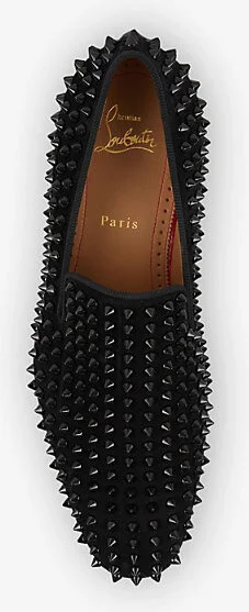 Mens Black/Black Dandelion Spikes Flat Veau Velour Loafers Eur 42.5 / 8.5 Uk Men - Image 2