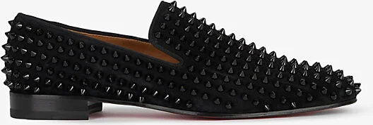 Mens Black/Black Dandelion Spikes Flat Veau Velour Loafers Eur 42.5 / 8.5 Uk Men