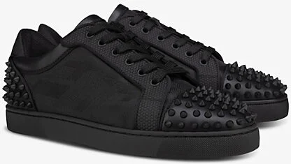 Mens Black/Black Mat Seavaste 2 Orlato Studded Leather and Nylon Low-Top Trainers Eur 41.5 / 7.5 Uk Men - Image 2