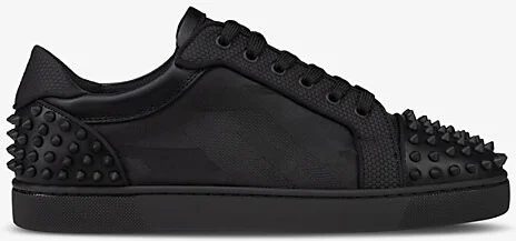 Mens Black/Black Mat Seavaste 2 Orlato Studded Leather and Nylon Low-Top Trainers Eur 41.5 / 7.5 Uk Men