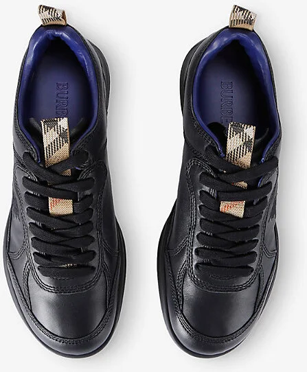 Mens Black Blade Leather Low-Top Trainers Eur 43 / 9 Uk Men - Image 2