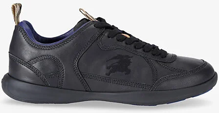 Mens Black Blade Leather Low-Top Trainers Eur 43 / 9 Uk Men