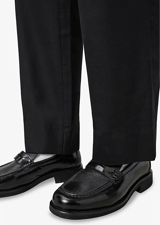 Mens Black Bloom Leather Penny Loafers Eur 44 / 10 Uk Men - Image 2