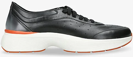 Mens Black Bounce Leather Low-Top Trainers Eur 41.5 / 7.5 Uk Men