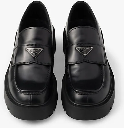 Mens Black Brand-Plaque Brushed Leather Loafers Eur 39 / 5 Uk Men - Image 2