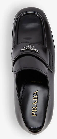 Mens Black Branded Brushed Leather Loafers Eur 42 / 8 Uk Men - Image 2
