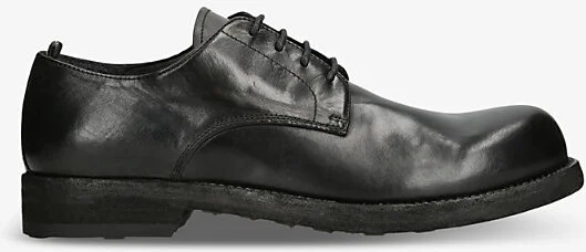 Mens Black Bulla Leather Derby Shoes Eur 46 / 12 Uk Men