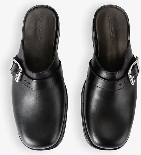 Mens Black Camion Leather Mules Eur 45 / 11 Uk Men - Image 2