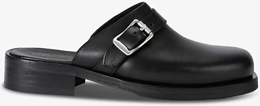 Mens Black Camion Leather Mules Eur 45 / 11 Uk Men