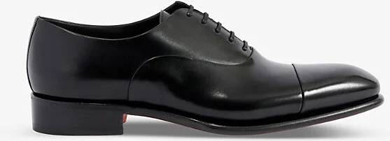 Mens Black Carter Cap-Toe Leather Oxford Shoes Eur 44 / 10 Uk Men