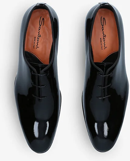 Mens Black Carter Patent-Leather Oxford Shoes Eur 39 / 5 Uk Men - Image 2