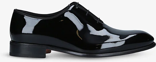 Mens Black Carter Patent-Leather Oxford Shoes Eur 39 / 5 Uk Men