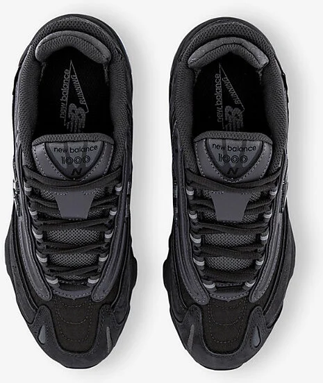 Mens Black Cement 1000 Suede and Mesh Low-Top Trainers 4.5 - Image 2