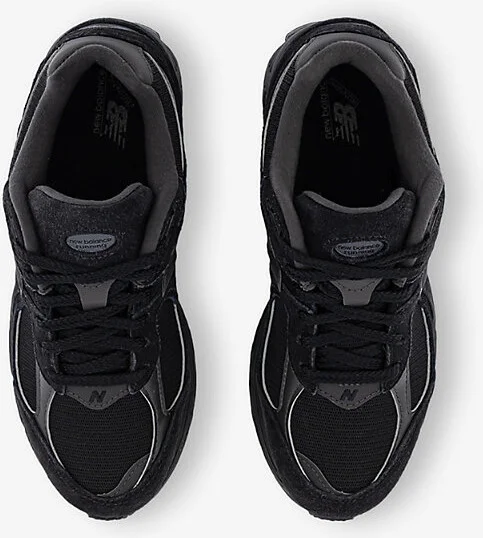 Mens Black Cement 2002 Panelled Low-Top Suede Trainers 12 - Image 2