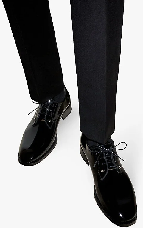 Mens Black Chambeliss Patent-Leather Derby Shoes Eur 45 / 11 Uk Men - Image 2