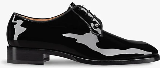 Mens Black Chambeliss Patent-Leather Derby Shoes Eur 45 / 11 Uk Men