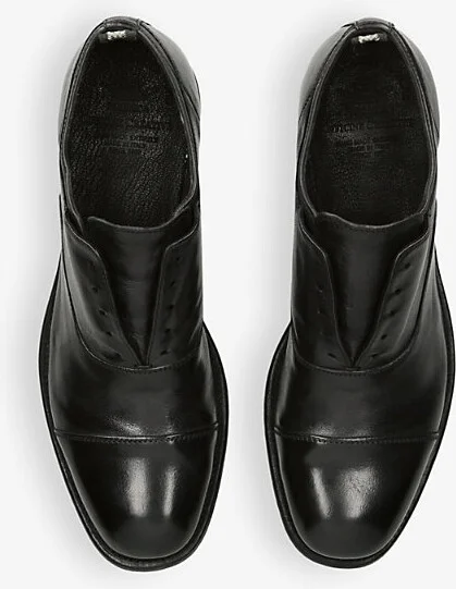Mens Black Chronicle Laceless Leather Derby Shoes Eur 44 / 10 Uk Men - Image 2