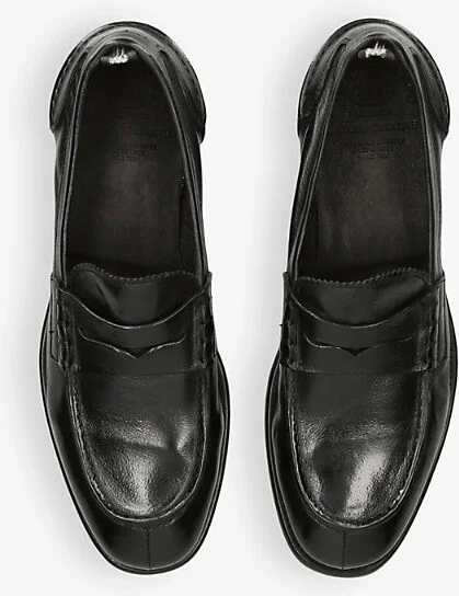 Mens Black Chronicle Leather Penny Loafers Eur 43 / 9 Uk Men - Image 2
