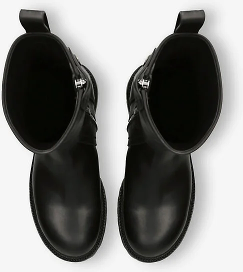 Mens Black Chunky-Sole Leather Ankle Boots Eur 45 / 11 Uk Men - Image 2