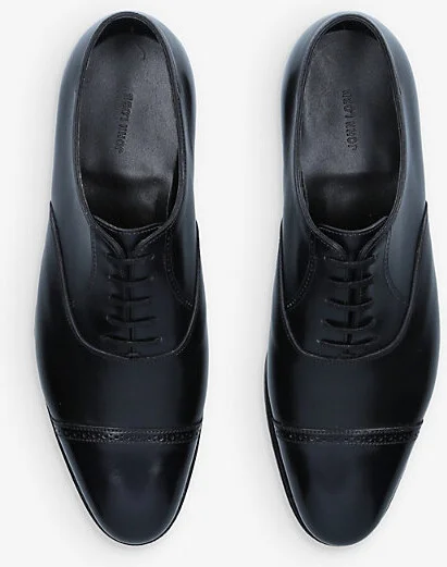 Mens Black City II Leather Oxford Shoes Eur 41 / 7 Uk Men - Image 2