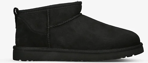 Mens Black Classic Ultra Mini Shearling-Lined Suede Ankle Boots Eur 44 / 10 Uk Men