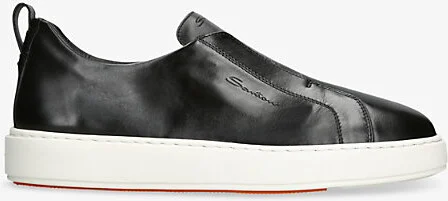 Mens Black Clean Icon Soft Leather Trainers Eur 41.5 / 7.5 Uk Men