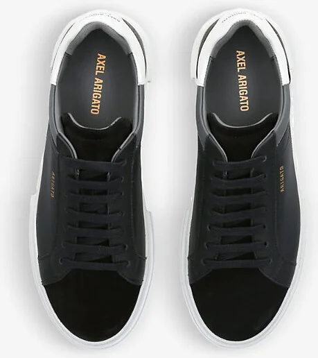Mens Black/Comb Atlas Contrast-Panel Leather and Suede Low-Top Trainers Eur 44 / 10 Uk Men - Image 2