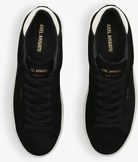 Mens Black/Comb Court Logo-Embossed Suede Low-Top Trainers Eur 41 / 7 Uk Men - Image 2