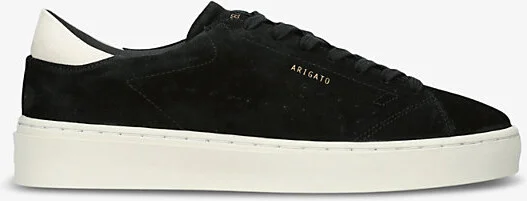 Mens Black/Comb Court Logo-Embossed Suede Low-Top Trainers Eur 41 / 7 Uk Men