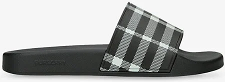 Mens Black/Comb Furley Checked Rubber Sliders Eur 41 / 7 Uk Men