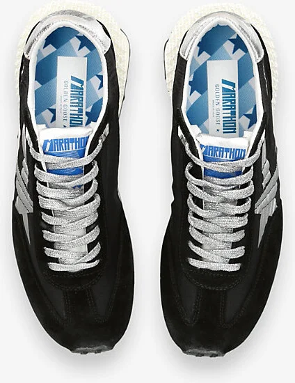 Mens Black/Comb Men's Marathon Runner Suede and Mesh Low-Top Trainers Eur 46 / 12 Uk Men - Image 2