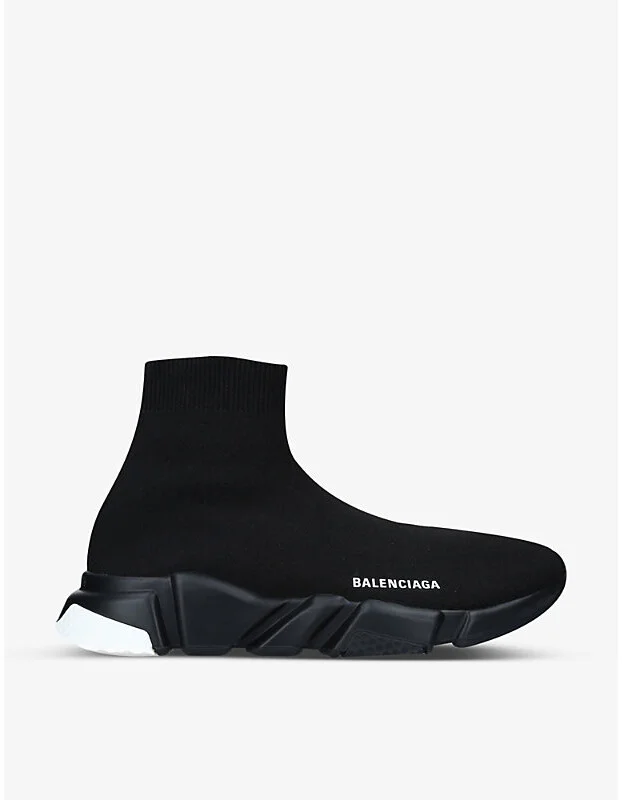 Mens Black/Comb Men's Speed Slip-On Knitted Mid-Top Trainers Eur 40 / 6 Uk Men