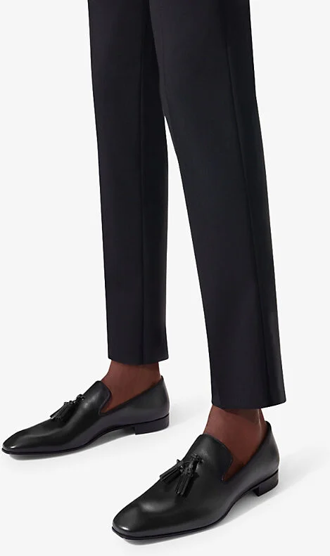 Mens Black Dandelion Tassel Leather Loafers Eur 41.5 / 7.5 Uk Men - Image 2