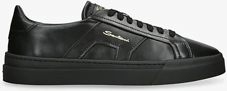Mens Black Dbbs Leather Low-Top Trainers Eur 42.5 / 8.5 Uk Men