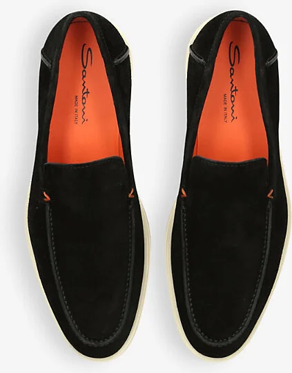 Mens Black Detroit Contrast-Sole Suede Loafers Eur 46 / 12 Uk Men - Image 2
