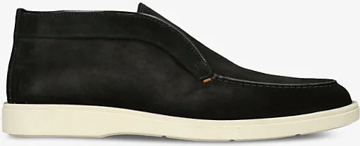 Mens Black Detroit Slip-On Suede Desert Boots Eur 46 / 12 Uk Men
