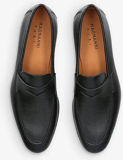Mens Black Diezma Leather Penny Loafers 5 - Image 2