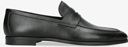 Mens Black Diezma Leather Penny Loafers 5