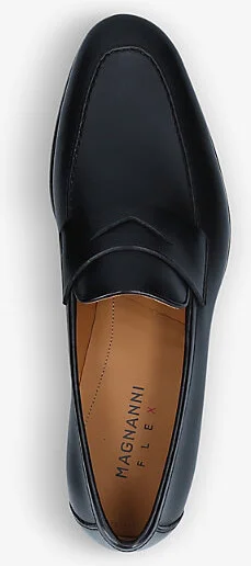 Mens Black Diezma Leather Penny Loafers Eur 40.5 / 6.5 Uk Men - Image 2