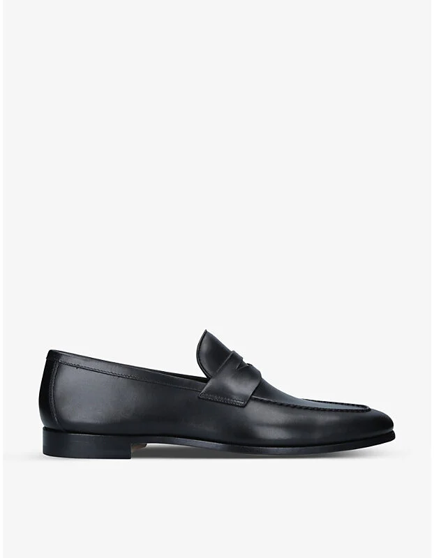 Mens Black Diezma Leather Penny Loafers Eur 40.5 / 6.5 Uk Men