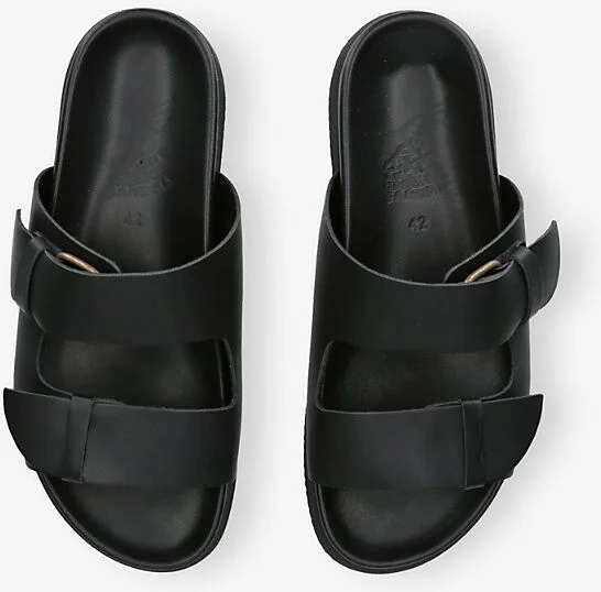 Mens Black Diogenis Leather Sliders Eur 40 / 6 Uk Men - Image 2
