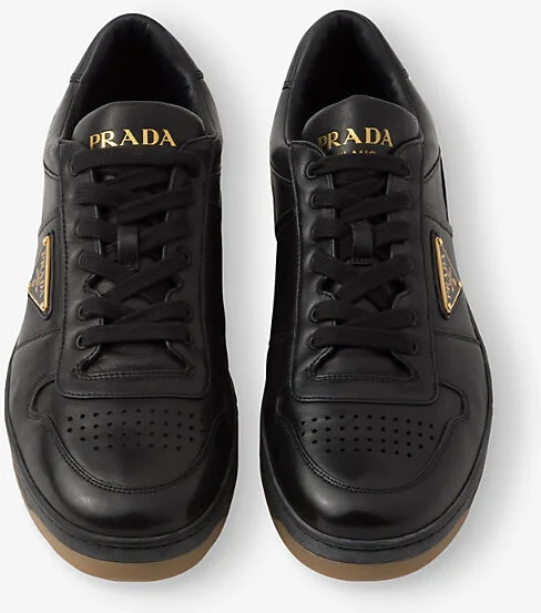 Mens Black Downtown Low-Top Leather Trainers Eur 43.5 / 9.5 Uk Men - Image 2
