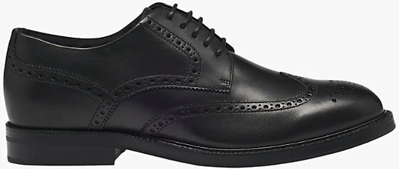 Mens Black Dressletic Leather Derby Shoes Eur 42.5 / 8.5 Uk Men